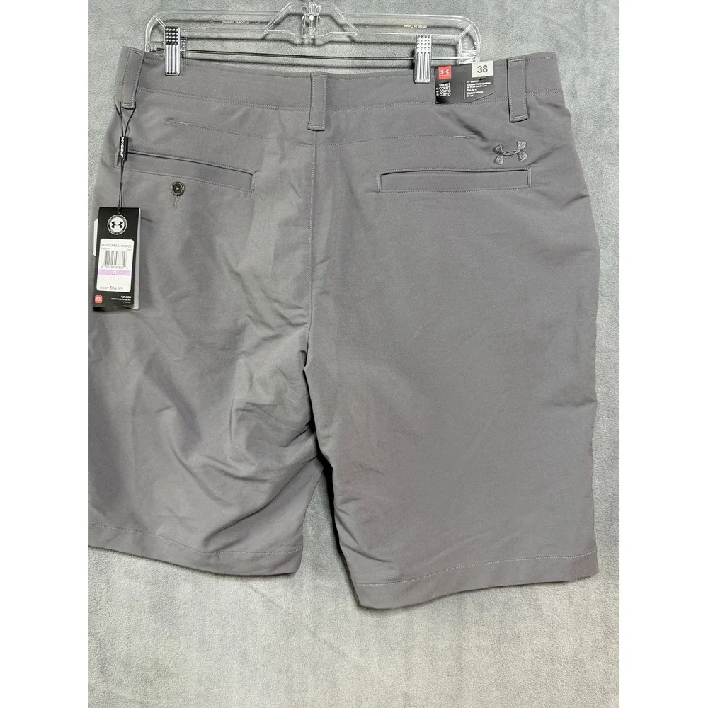 New Under Armour UA Drive Golf Shorts Mens Size 38 Grey Court Performance Heat